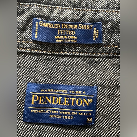Pendleton Gambler pearls snap buttons western denim shirt men’s size medium - Picture 4 of 8